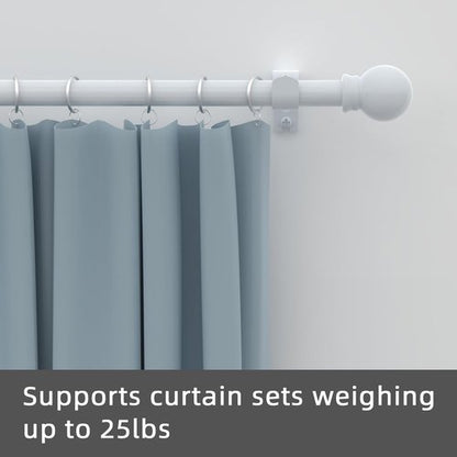 GXOACKJ Heavy Duty Metal Curtain Rod Set - 2 Pack White Rods for Windows 28 to 78 Inches | 5/8 Inch Diameter