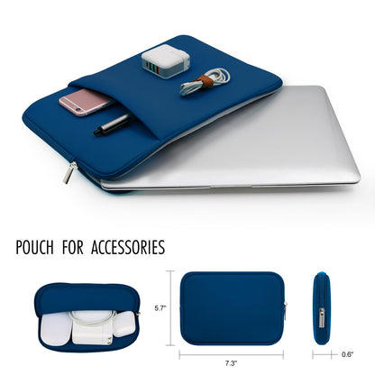 RAINYEAR 13 Inch Laptop Sleeve Compatible 13.3" MacBook Air/Pro M1 M2 M3 M4 A3240 A3113 A2681 A2337 A1932 A2179 A2338 A1706 A1708 Case Bag with Front Pocket Accessories Pouch (Red, Upgraded Version)