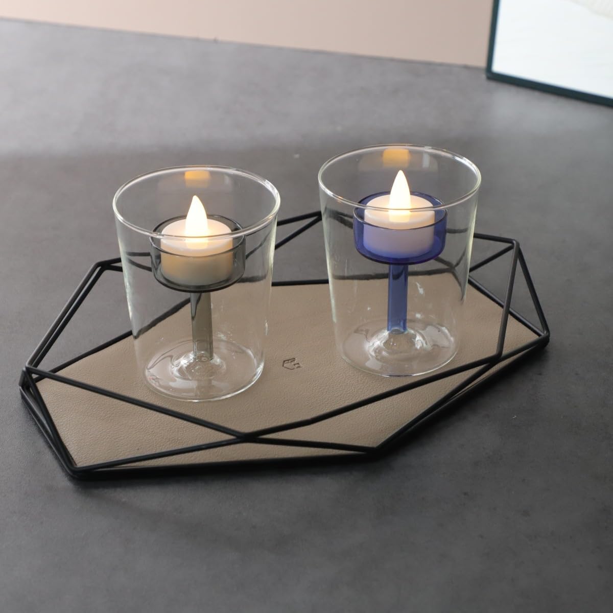 Maimeili Glass Candle Holder Hurricane Crystal Decorative Candle Fits Standard Tealight for Table Wedding Dinning Centerpieces Party Supplies Home Decor