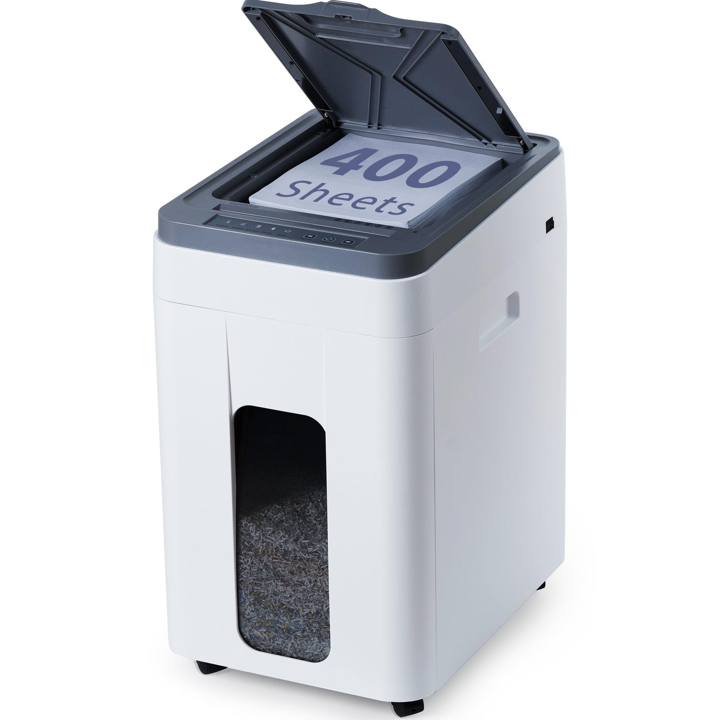 Trishintage Heavy Duty Paper Shredder: 400-Sheet Auto Feed P5 Micro-Cut Document Credit Card Shredding with Jam-Proof Design for Home Office Business School