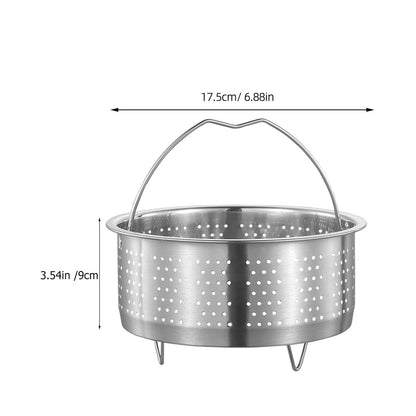Luxshiny Multi-Use Vegetable Steamer Basket 6.88 Inch Stainless Steel Food Steaming Basket for Dumplings Seafood Eggs Corn and More