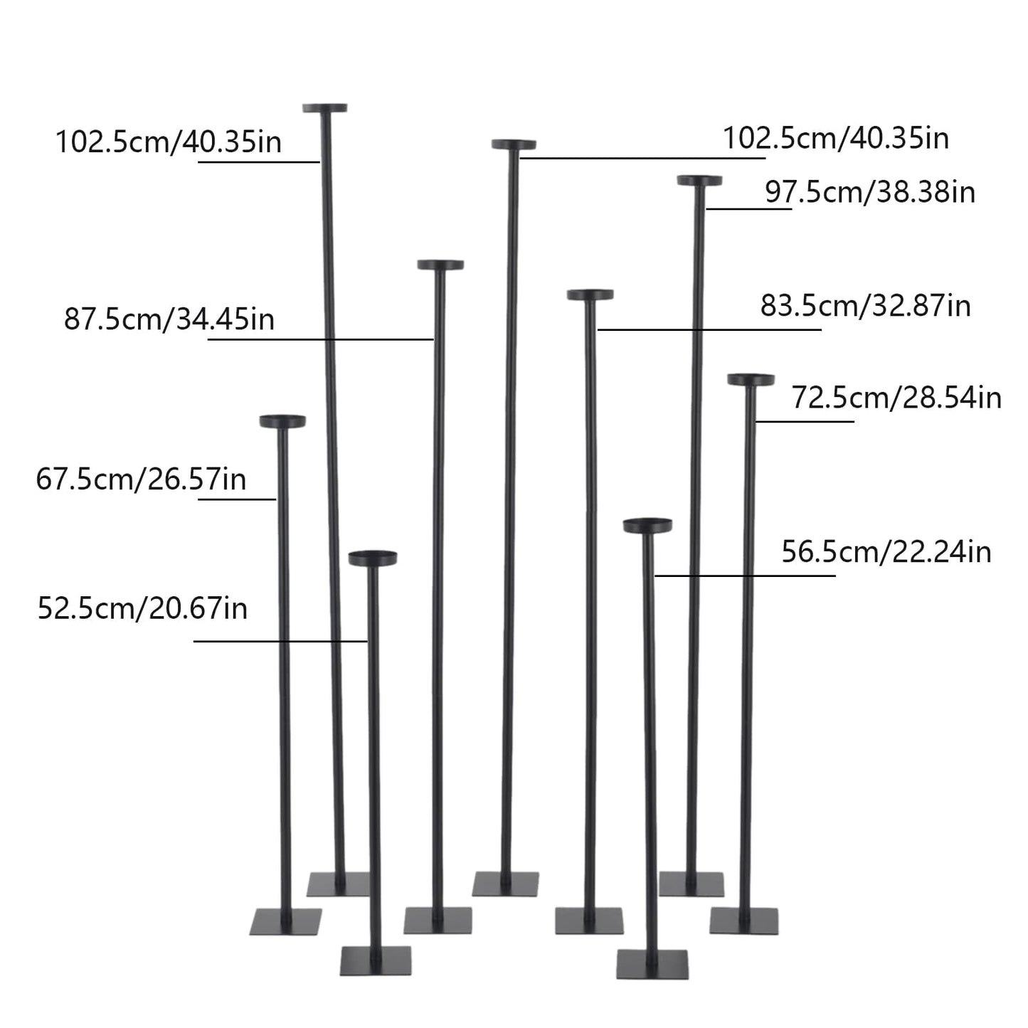 Tall Floor Candle Holders for 9 Arm Candlesticks, Metal Iron Black Candelabra for Wedding Centerpiece Candle Stick Holders for Pillar Tealight Candles on Party Reception Christmas Home Decoration