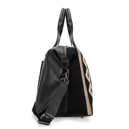 Wrangler Duffel Bag for Women Large Travel Weekender Bag Designer Tapestry Carry On Bags, Black