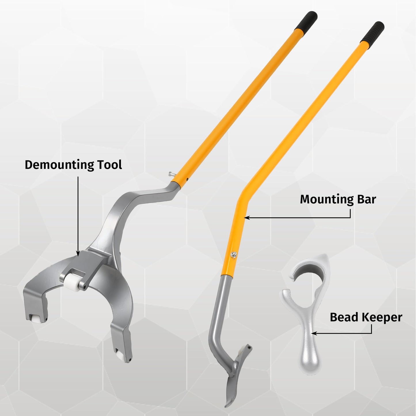 Tire Hammer Bead Breaker & Mount Demount Tool Set for 22.5-24.5 Semi Truck Bus Tires, Manual Tubeless Tire Changing Kit w/ Duck-Billed Wedge, 3-Piece Lever, Bead Keeper - Heavy Duty for Car Repair