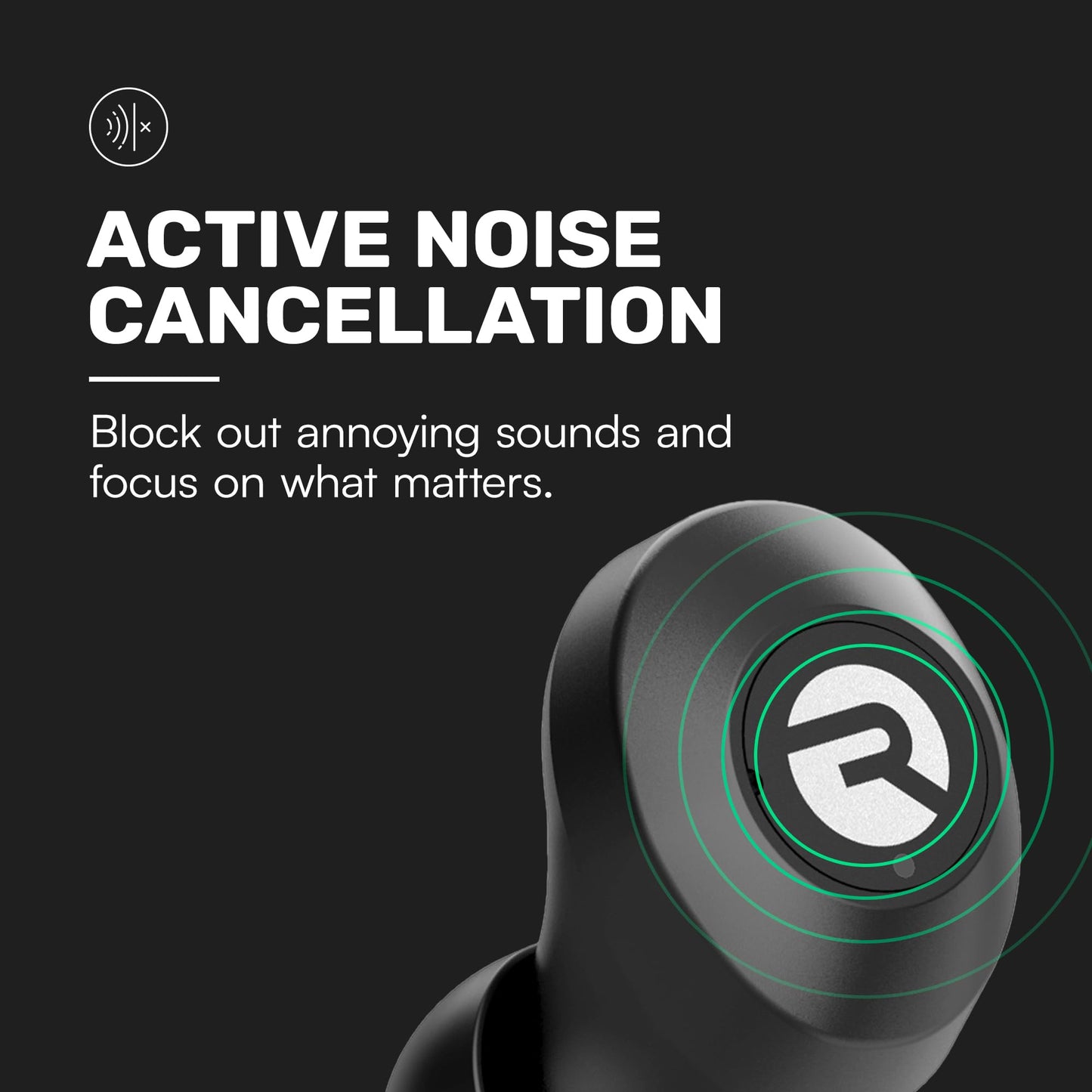 Raycon Everyday Classic Bluetooth Wireless Earbuds + Microphone with Active Noise Canceling, Sweat & Water-Resistant Earphones, Ear Buds Wireless Bluetooth 32 Hours Playtime (Black)