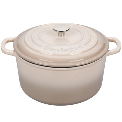 VORRINGARD Enameled Cast Iron Dutch Oven Pot with Lid, for Sourdough Bread Baking, Round Dutch Ovens, 4.5 Quart, Latte
