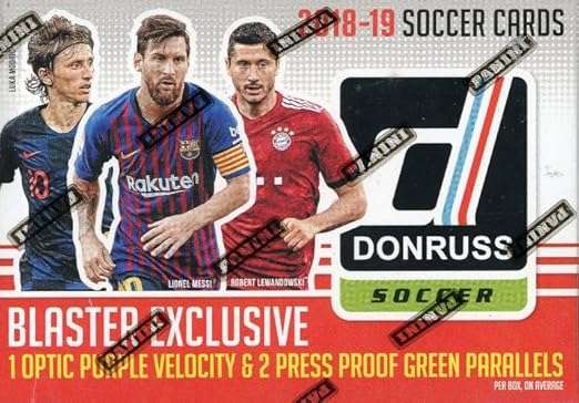 2018/19 Panini Donruss Soccer EXCLUSIVE HUGE Factory Sealed Blaster Box with 86 Cards Including OPTIC Purple Velocity &amp 2 Press Proof Green Parallels! Look for KYLIAN MBAPPE &amp VINCIUS JR Rooki