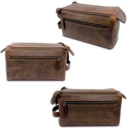 LEATHER DUFFEL WITH TOILETRY BAG TRVELLING COMPLETE COMBO WITH NICE TOILETRY AND GREAT DUFFEL