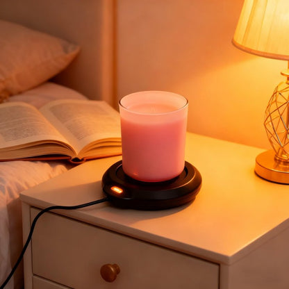 Large Candle Warmer Wax Melter, Warmer Plate for Candle Jar, Wax Cubes Melter, Warmer Plate, Electric Coffee Mug Warmer, Tea or Various Beverages Warmer, for Home, Office Desk, etc, Best Gift(Black)