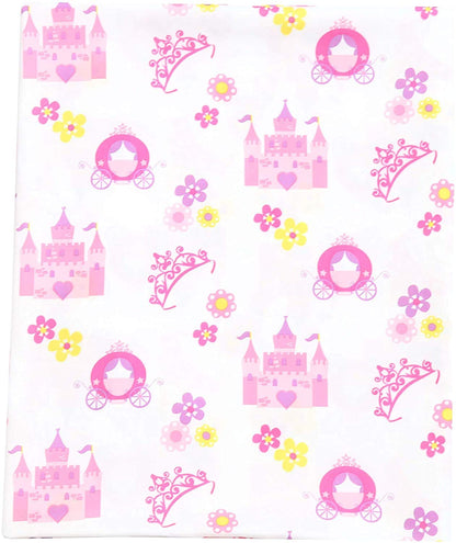 EVERYDAY KIDS Toddler Fitted Sheet and Pillowcase Set -Princess Storyland- Soft Breathable Microfiber Toddler Sheet Set
