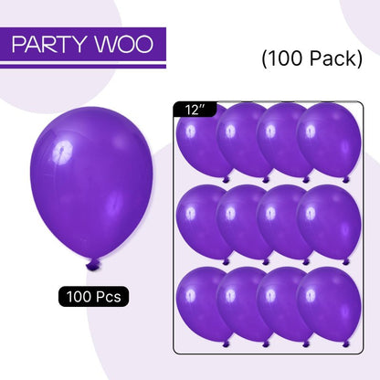 PartyWoo Dark Purple Balloons 100pcs 12 Inch Royal Purple Latex Helium Balloons for Birthday Baby Shower Graduation Anniversary Bachelorette Princess Butterfly Themed Party Decorations Purple-Y16