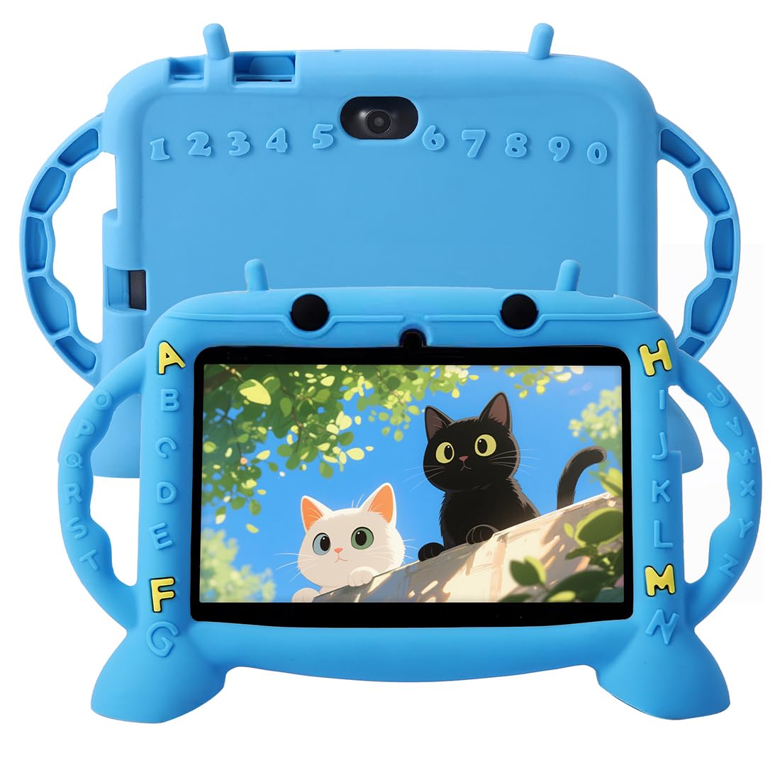 MengDash Kids Tablet, 7 inch Tablet for Kids 3-10, Educational Learning Toddler Tablet Android 11, 3GB RAM+32GB ROM Storage, Google Play YouTube (Blue)