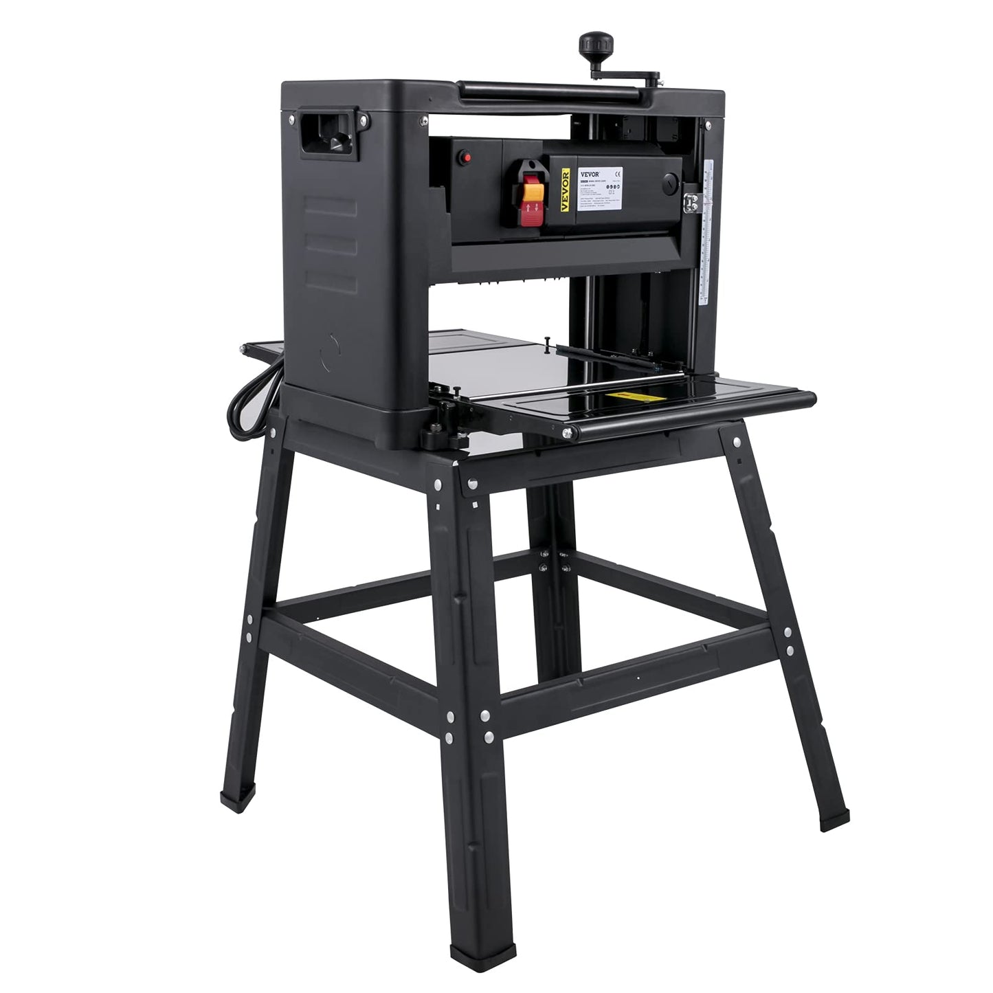 VEVOR Thickness Planer - 13-Inch Benchtop Wood Planer, 2000W, 8000 rpm, 15 AMP, Foldable, 6m/min Planing Speed, Iron Stand, Dust Exhaust for Woodworking