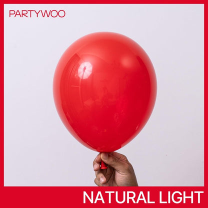 PartyWoo Red Balloons 50pcs 12 Inch Red Helium Balloons for Birthday Graduation Bachelorette Citizenship Firefighter Strawberry Anniversary Cherry Casino Movie Theme Party Decorations Red-Y57