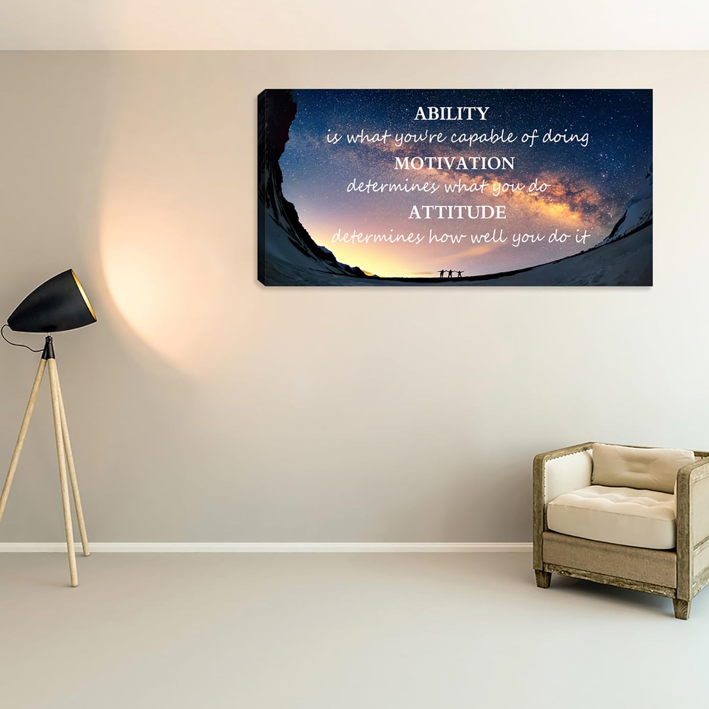 Motivational Wall Art, Inspirational Posters Quotes, Ability Modern Motivational Painting Picture, Framed Canvas Artwork for Living Room, Office, Home-40x20 inches