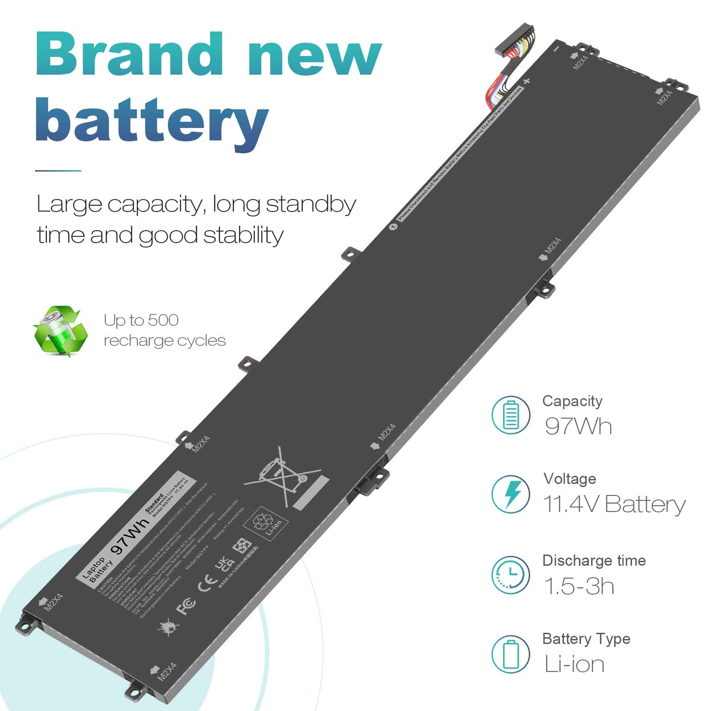 Fancy Buying 6GTPY Battery for Dell XPS 15 9560 9570 9550 7590 P56F P56F001 P56F002 Precision 5510 5520 5530 M5510 M5520 Vostro 7500 7590 GPM03 5XJ28 05XJ28 M2X4 5D91C 451-BBYB-TM 1P6KD 4GVGH