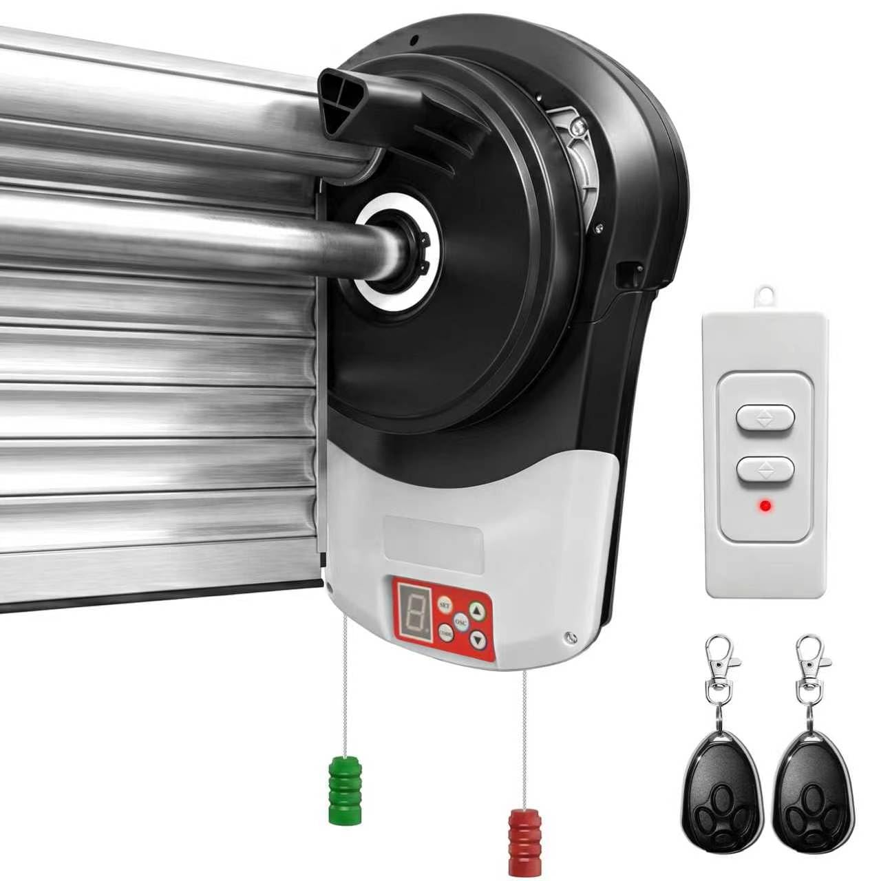 Roll Up Garage Door Opener 800N Heavy Duty, Quiet 24V DC Motor (55dB), Automatic Roller Door Opener with 164ft Remote Control, Easy Side Mount, for Garage, Home, Barn,Shop&Commercial Use