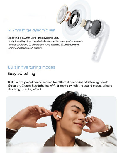 XIAOMI Redmi Buds 6 Active Wireles Earbuds (Global Version), Bluetooth 5.4 in-Ear Headphones, 30H Long Battery Life,Noise Cancellation for Calls, 5 Tuning Modes, IPX4 Waterproof - White