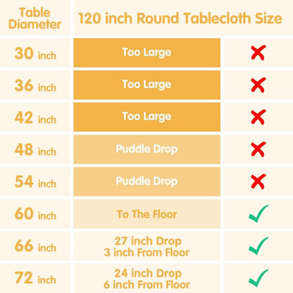 BRILLMAX 6 Pack White Round Tablecloths 120 Inch for 60” Tables - 150 GSM Polyester Fabric, Floor Length Drop, Water, Stain & Wrinkle Resistant Cloth Cover for Wedding Reception Banquet Dining