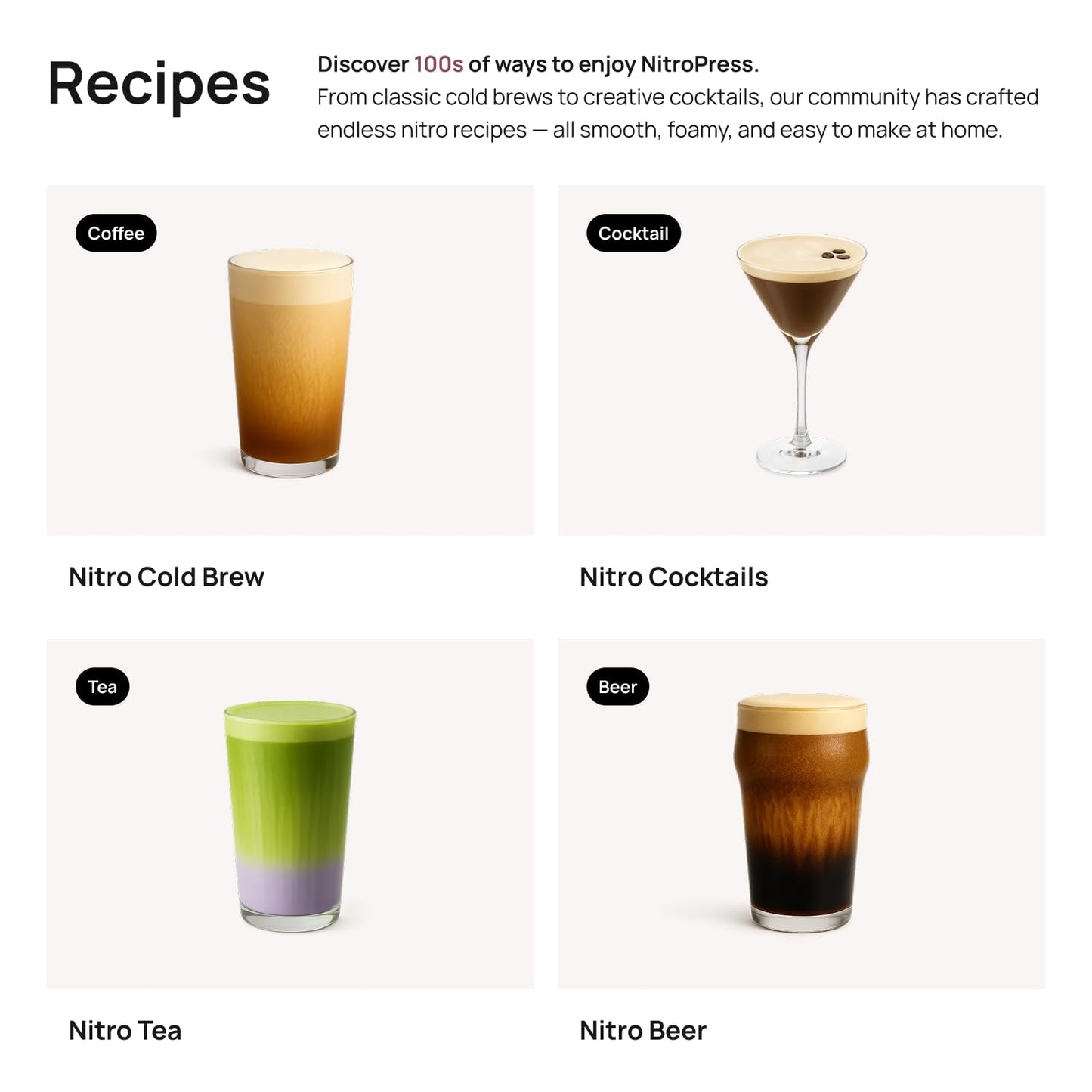 NitroPress DS Electric Nitro Cold Brew Coffee & Cocktail Maker Machine, Air-Powered Nitro Coffee Maker & Nitrogen Infuser for Coffee Matcha Cocktails & Drinks Stainless Steel Home Bar Beverage System