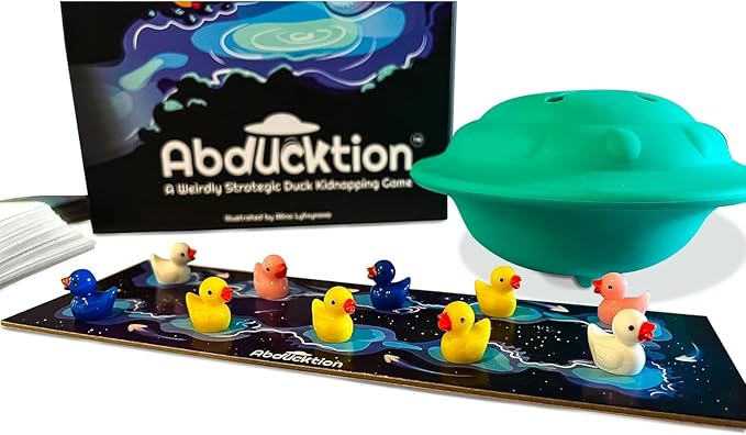 Abducktion - Bundle Base + IntergalacDuck Research Expansion Combo Pack 25-30 Minutes Ages 12+ A weirdly Strategic Duck Kidnapping Game a UFO and Mind-Bending Shape-Finding Logic!