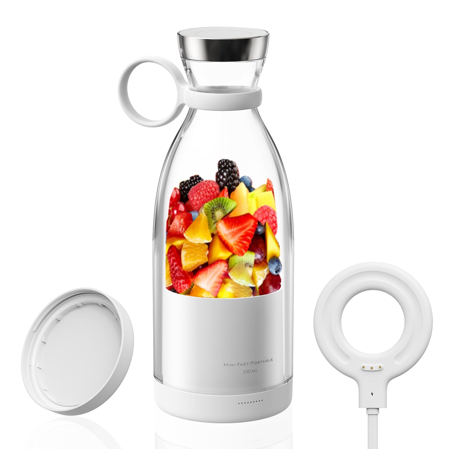 OTPEIR Portable Blender for Shakes and Smoothies with 11.83 Oz Travel Cup and Lid,Durable Stainless Steel Blades for Juice Blending Performance, Pink