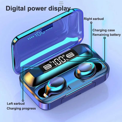 MOYAWSDGN Wireless Earphones, Wireless Earbuds, HiFi Stereo, Bluetooth 5.3 Touch Control Noise Rduction Headphones, Mini Eear Buds Mic in-Ear Headphones IP7 Waterproof Led Display for Smartphone
