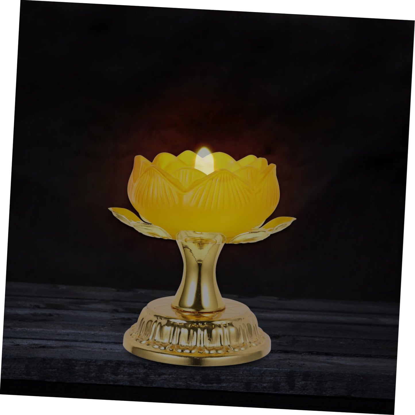 OHPHCALL Butter Lamp Holder for Lotus Candle Battery Operated Taper Dining Decor
