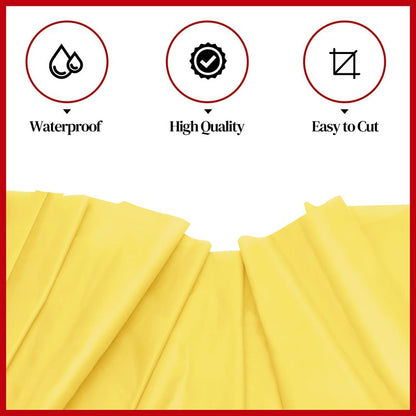 Xnluothsk 54 Inch x 200 Feet Yellow Plastic Tablecloth Roll Cut to Size Disposable Table Cover with Cutter Box Plastic Table Cloth for Party, Wedding, Birthday