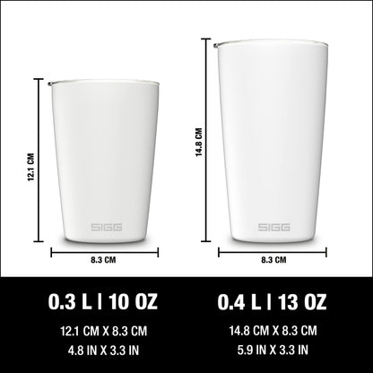 Sigg - Neso Pure Cream Coffee Travel Mug - With Tritan Lid - Dishwasher Safe - Lightweight - BPA Free - 18/8 Stainless Steel - White - 14 Oz