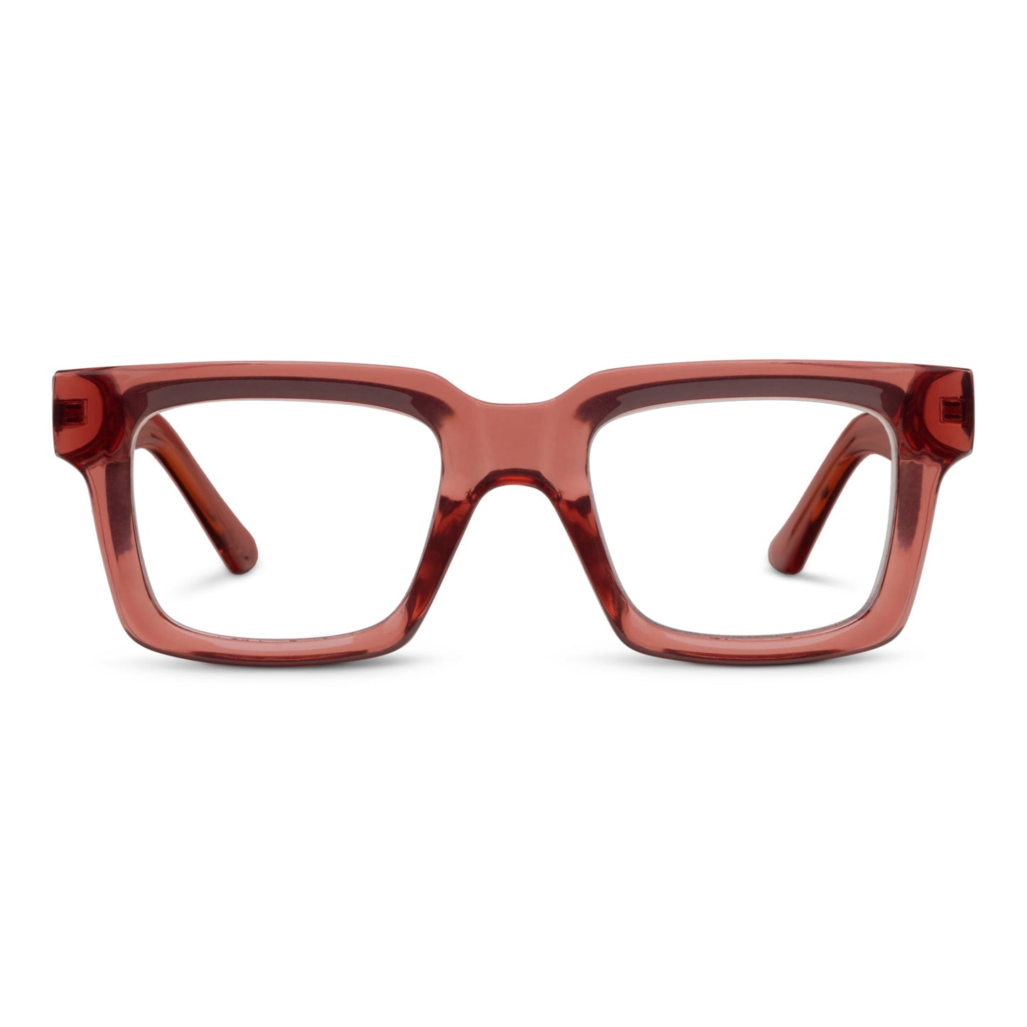 Peepers by PeeperSpecs Women's Spotlight Blue Light Blocking Reading Glasses and No Correction Eyewear Square, Rose, 1.25