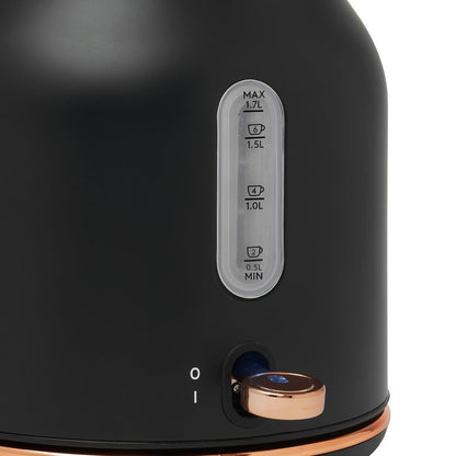 Haden 75012 Heritage 1.7 Liter Stainless Steel Body Countertop Retro Electric Kettle with Auto Shutoff & Dry Boil Protection