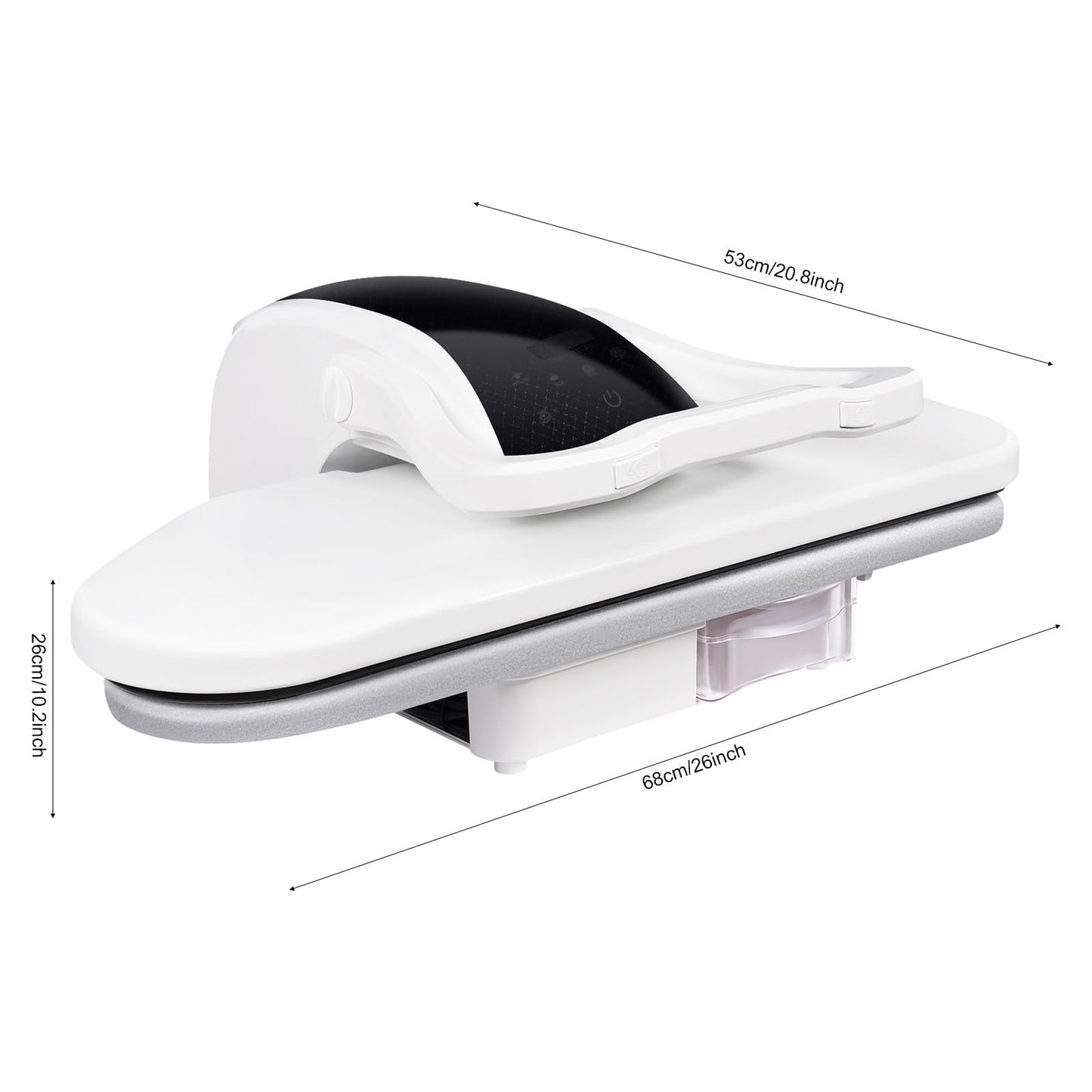 Intelligent Steam Press for Clothes, 1600W Digital Steam Press with 5 Fabric Settings and Overheating Protection, 35.8" Large Ironing Area w/Touch Screen & Voice Prompts for Sheets, etc