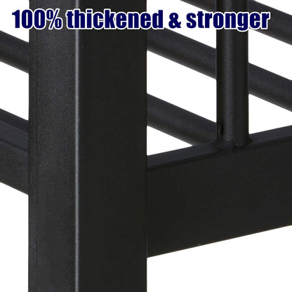 QLUSAN Latest Upgraded & Stronger Heavy Duty Metal Twin XL Over Queen Size Bunk Bed, Safer Thickened More Stable Bunkbed (Greater Weight Capacity) (Twin XL Over Queen)