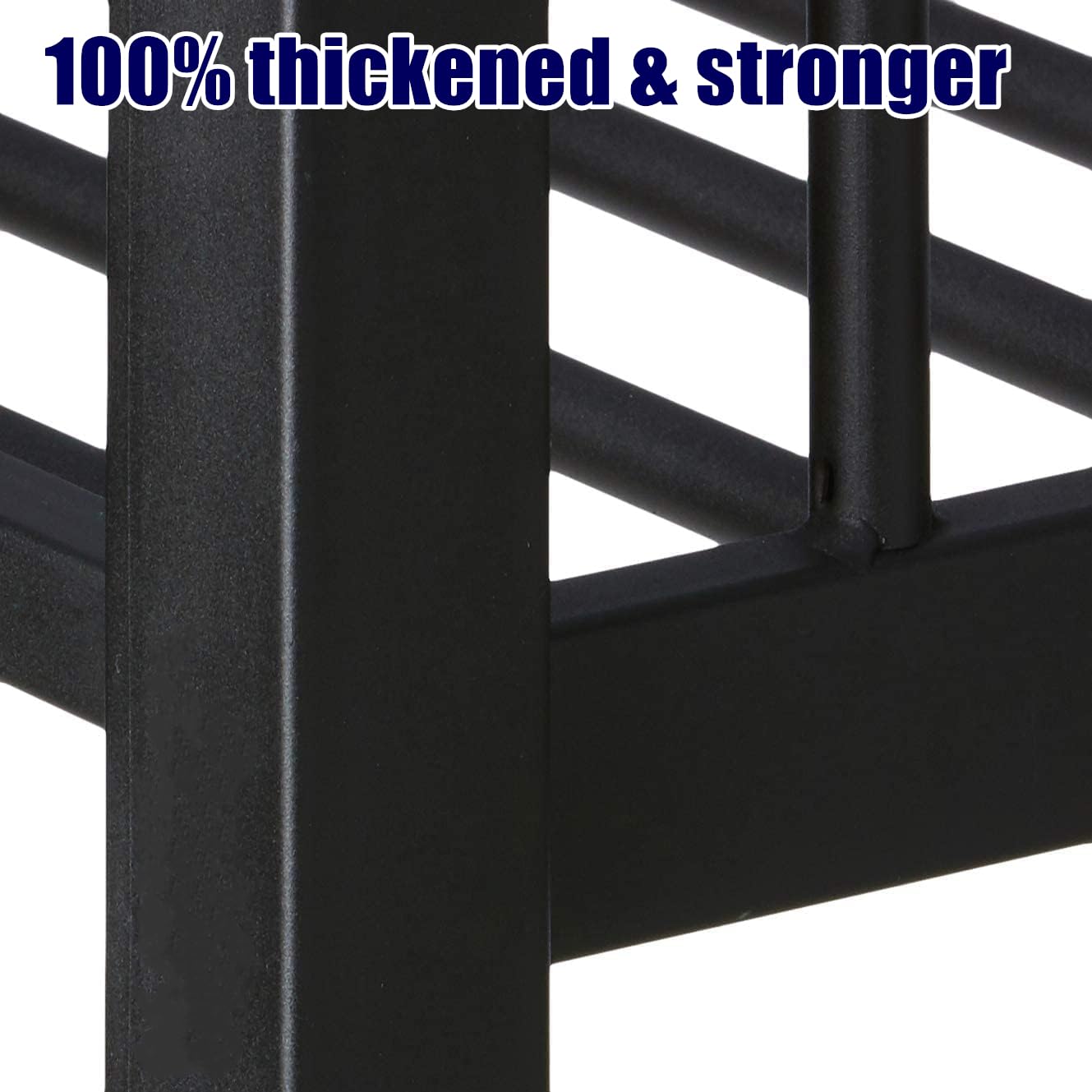 LUCALEO Latest Upgraded & Stronger Thickened Metal Bunk Bed Twin XL Over Queen Size, Heavy Duty Safer More Stable Steel Bunkbeds (Greater Weight Capacity) (Twin XL Over Queen)