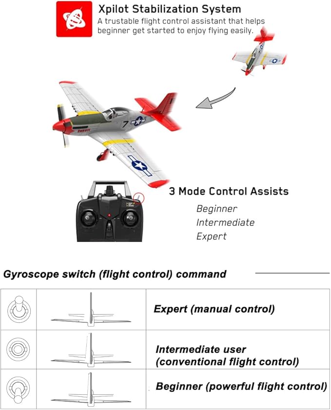 Extra Large 29.5 750MM P51 P-51D Mustang Remote Control Combat Aircraft 4CH Double Battery Aerobatic Brushless RC Aircraft Full-Function for Professional Players