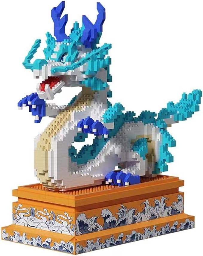 Dragon Series Auspicious Lucky Dragon Micro Building Blocks Set (2020PiecesBase with Storage Function)-Toys Gifts for Kid and Adult