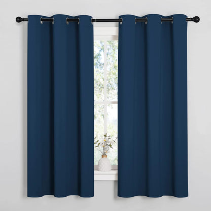 NICETOWN Blackout Curtain Panels - Thermal Insulated Draperies in Moroccan Blue | 29x40 Inch Pair