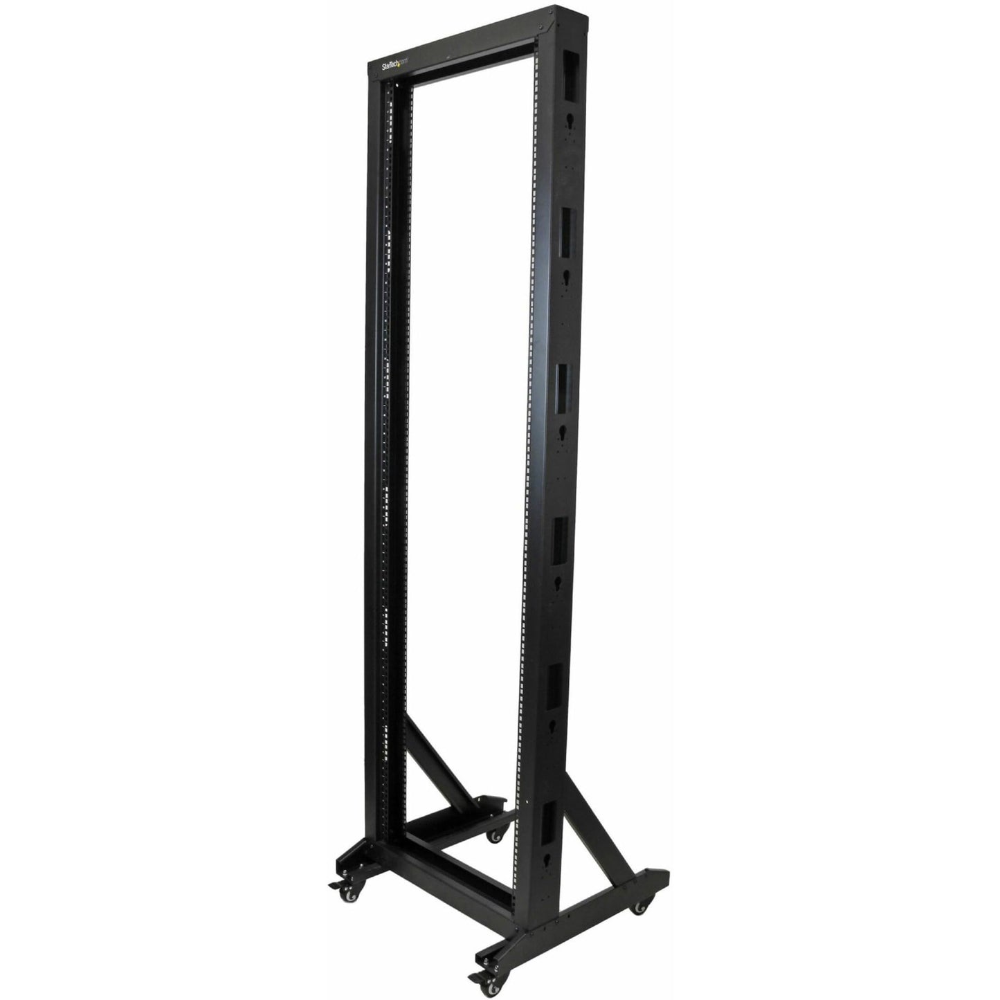 StarTech 42U 2-Post Open Frame Server Rack, 19in Rolling IT Rack with 661lb (300kg) Weight Capacity, Space-Saving Floor-Standing Network Rack