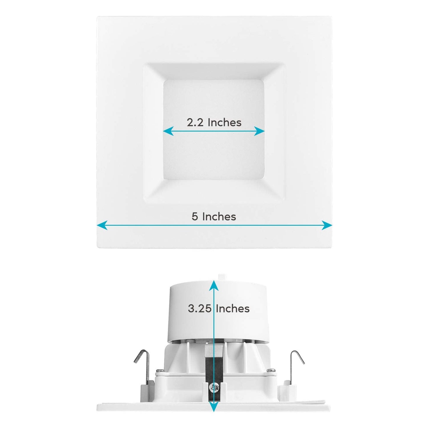 LUXRITE 12 Pack 4 Inch Square Recessed LED Can Lights, CCT Color Temperature Selectable 2700K | 3000K | 3500K | 4000K | 5000K, Dimmable Recessed Lights, 750 Lumens, CRI 90, Energy Star, Wet Rated