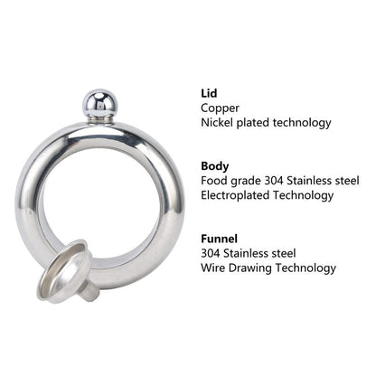 Wine Flask Gift, NonRusty Stainless Steel Flask Bracelets for Whiskey