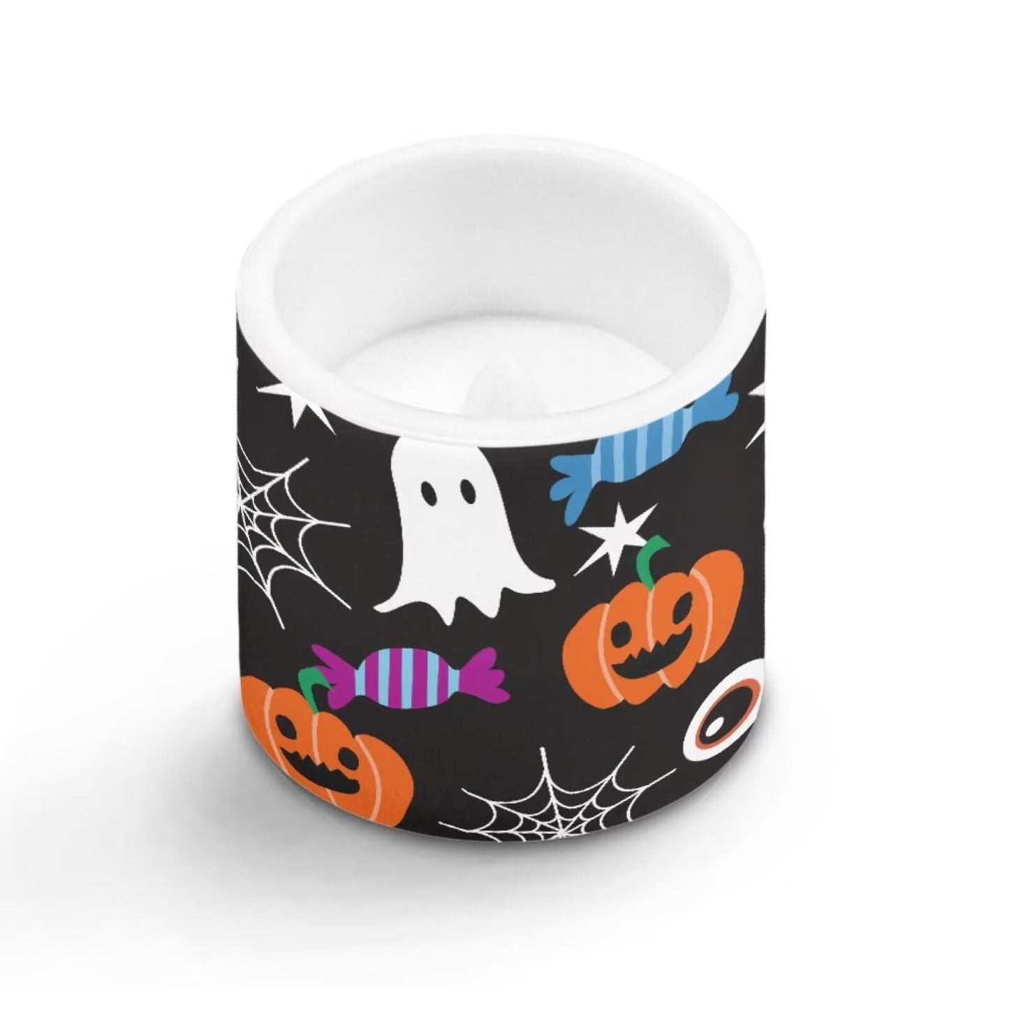 Merkmak Flickering Flameless Candles with Remote Battery Operated Candles with Timer Halloween Pumpkin Ghost Design LED Pillar Tea Lights for Party Banquet Home Decorations