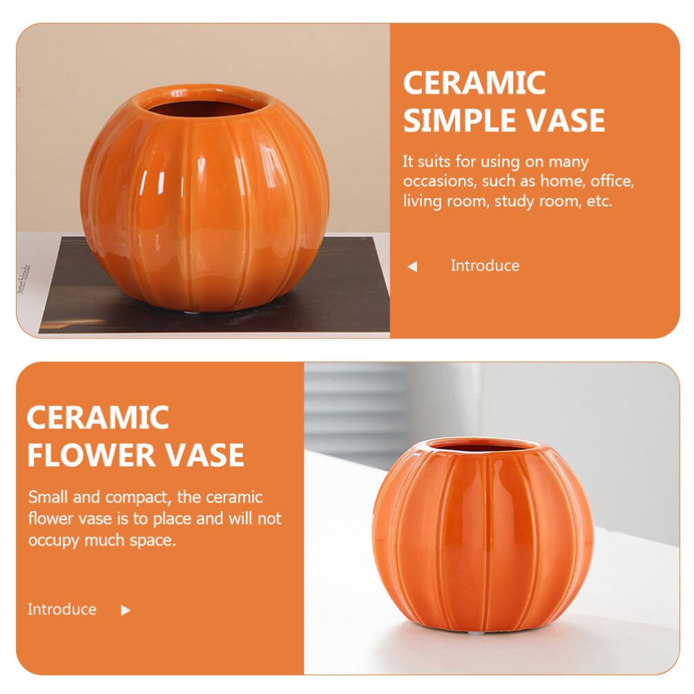 Ceramic Pumpkin Pumpkin Ceramic Candle Holder Halloween Candy Bucket Hydroponic Vase Votive Tealight Candlestick Cup for Weddings Fireplace Coffee Table Mantle Decor