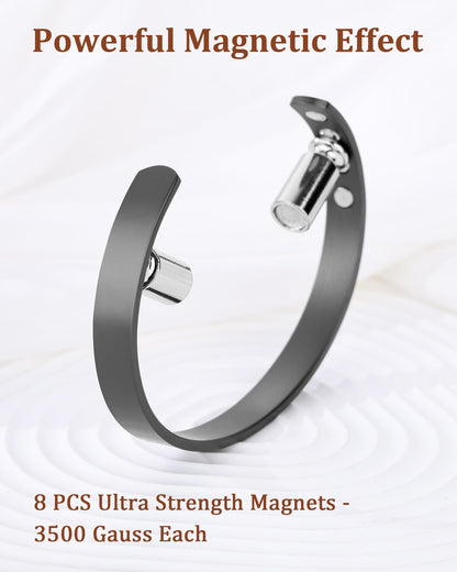 BioMag 2Pcs Copper Bracelets for Women Men, 99.99% Pure Copper Cuff Bangle with 8 Magnets with 3500 Gauss Magnets, Adjustable Size, Simple and Stylish Design