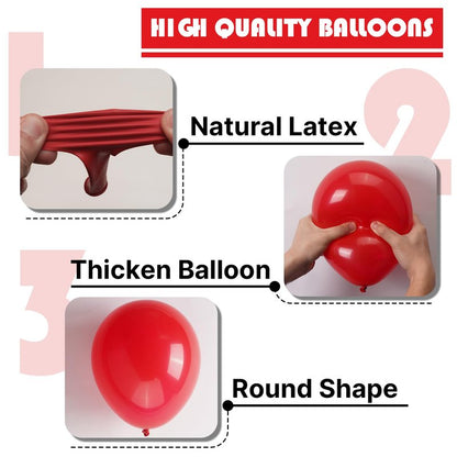 PartyWoo Red Balloons 50pcs 12 Inch Red Helium Balloons for Birthday Graduation Bachelorette Citizenship Firefighter Strawberry Anniversary Cherry Casino Movie Theme Party Decorations Red-Y57