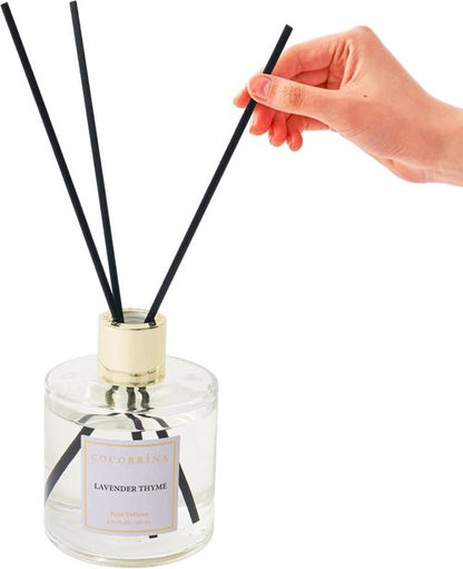 Cocorrína Flower Reed Diffuser - Lavender Thyme 6.7oz Scented Home Fragrance with Sticks for Elegant Decor