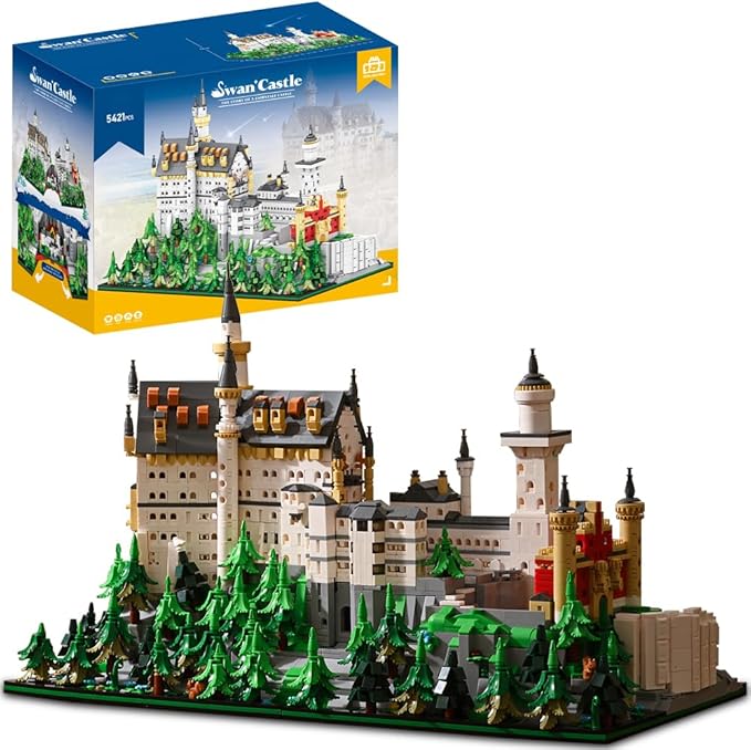 39072 Neuschwanstein Castle Building Block Set 5421 Pieces Castle Building Model Building Block Kit Adult Creative Enthusiast Model Gifts and Unique Collectibles