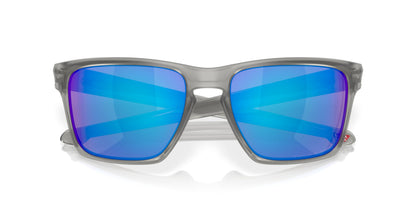 Oakley Men's OO9341 Sliver XL Rectangular Sunglasses, Matte Grey Ink/Sapphire Iridium Polarized, 57 mm