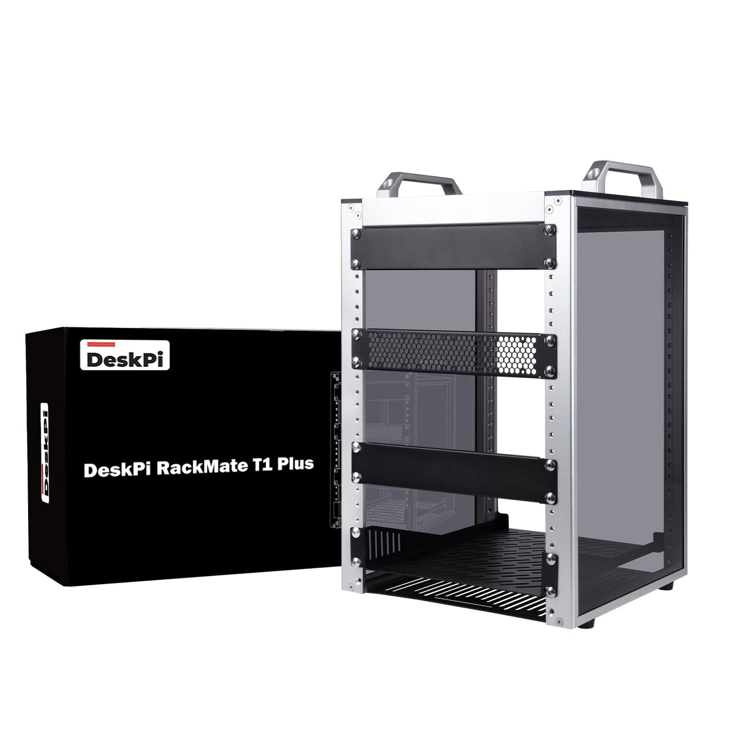 GeeekPi 8U Server Rack Cabinet, DeskPi RackMate T1 Plus,10 inch Network Rack for Servers, Network, A/V Equipment, 10.23inch/260mm Depth (Silver)
