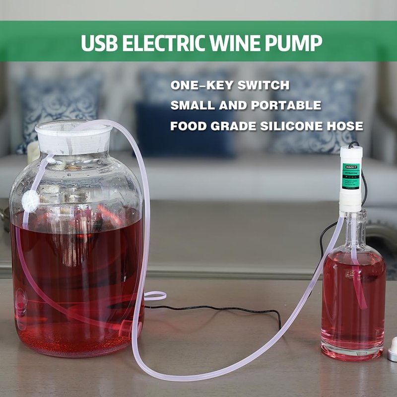 Portable USB Electric 5V Auto Siphon Self-Priming Pump for Home Brewing Wine/Beer/Kombucha, Water Transfer Pump with 6.5FT Food Grade Hose,2L/min,Low Noise